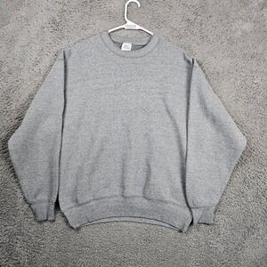 Vintage BVD Mens Size L Blank Gray Crewneck Long Sleeve Sweatshirt Made in USA